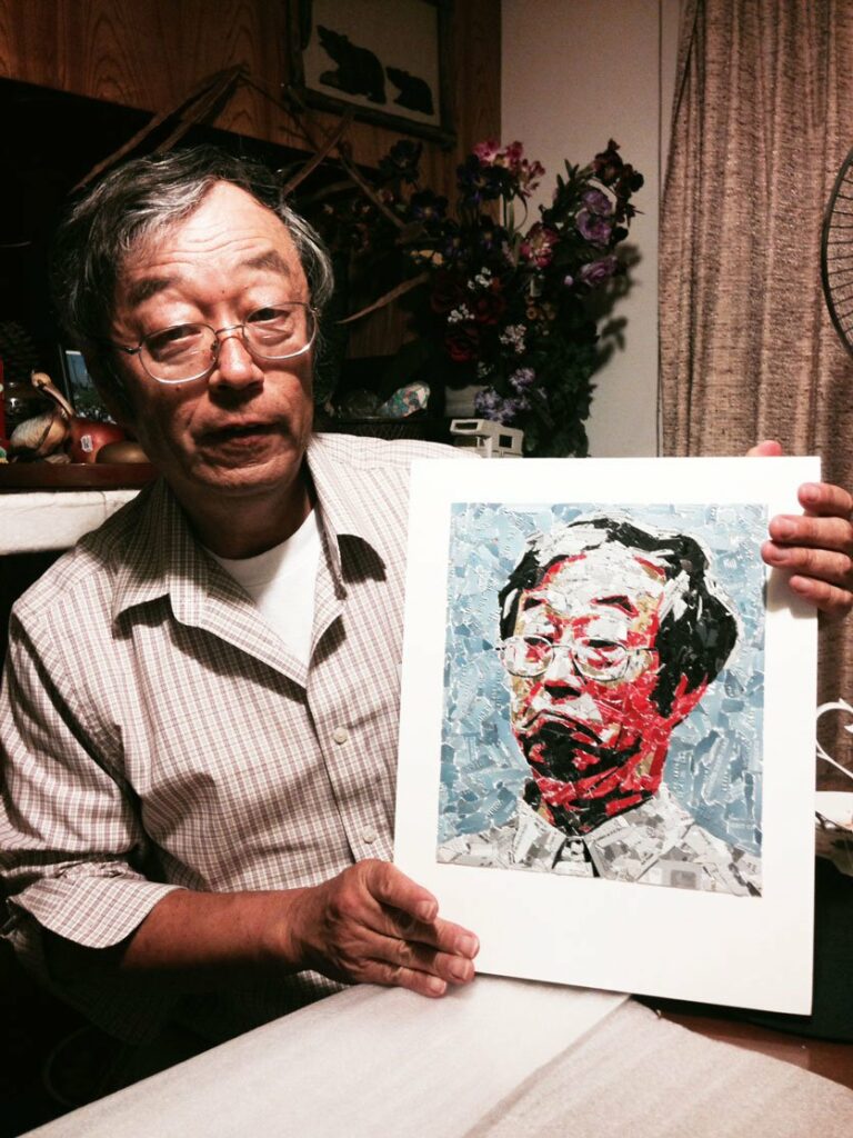 Para ​ayudar⁢ a Dorian Nakamoto, el artista cryptograffiti creó una pieza‍ y la puso en venta. Fuente: Artnome.