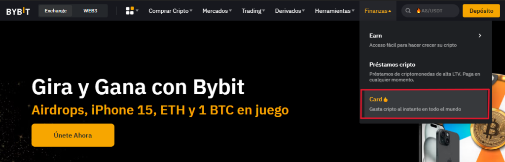 Tarjeta de Bybit