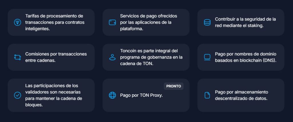 Casos de uso de Toncoin